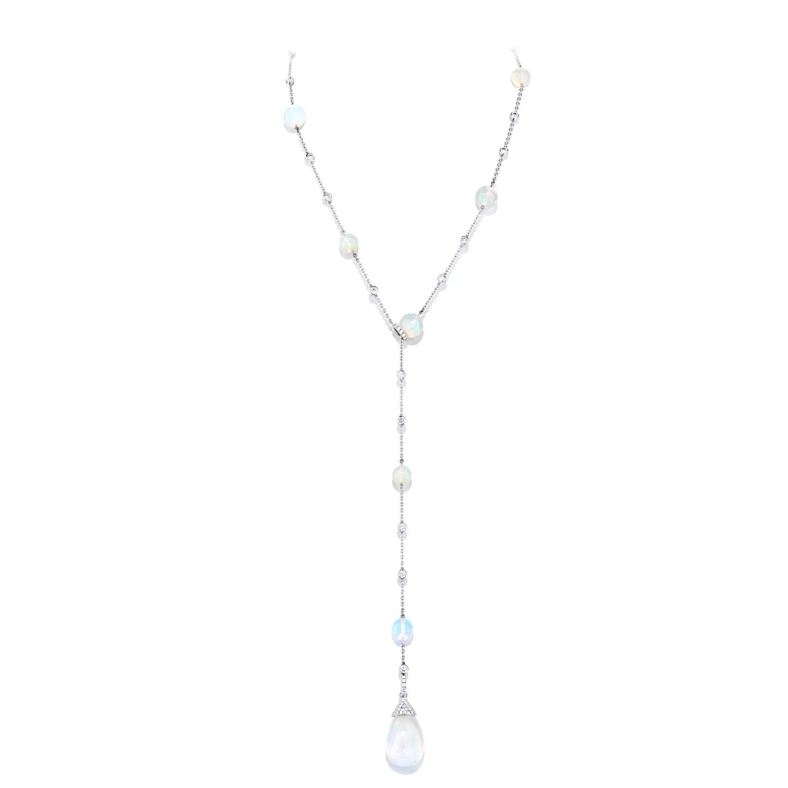 46 Carat Ethiopian Opal Lariat Necklace