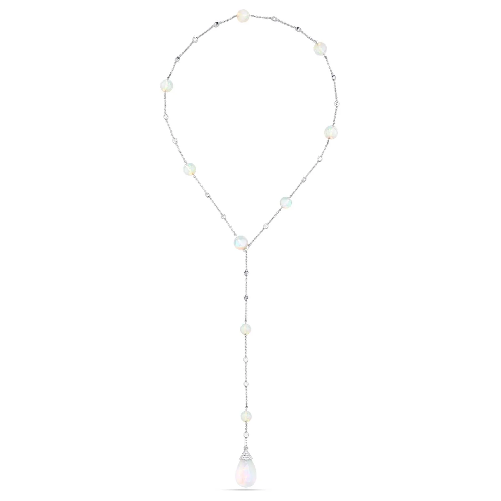 46 Carat Ethiopian Opal Lariat Necklace