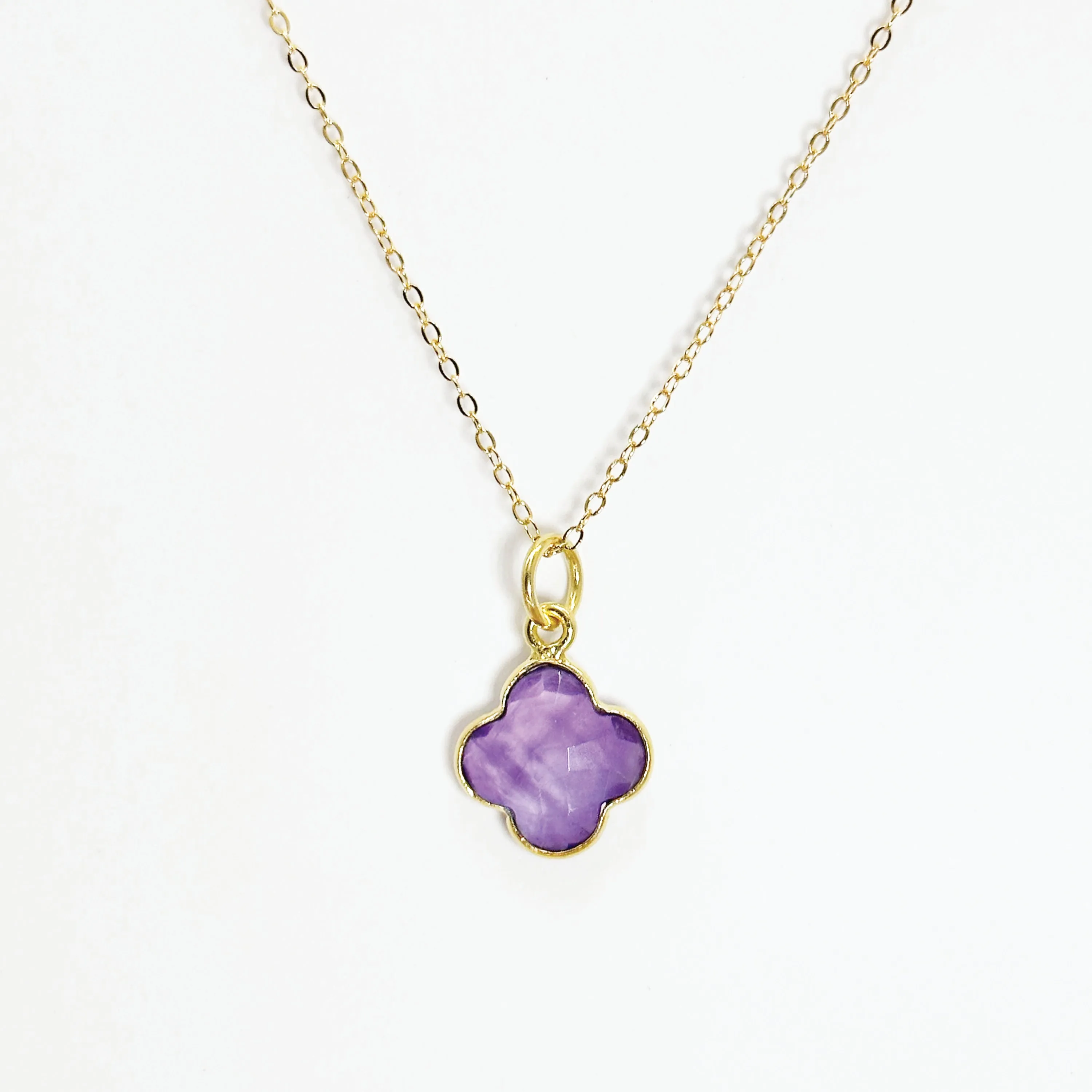 Amethyst Lucky Clover Necklace
