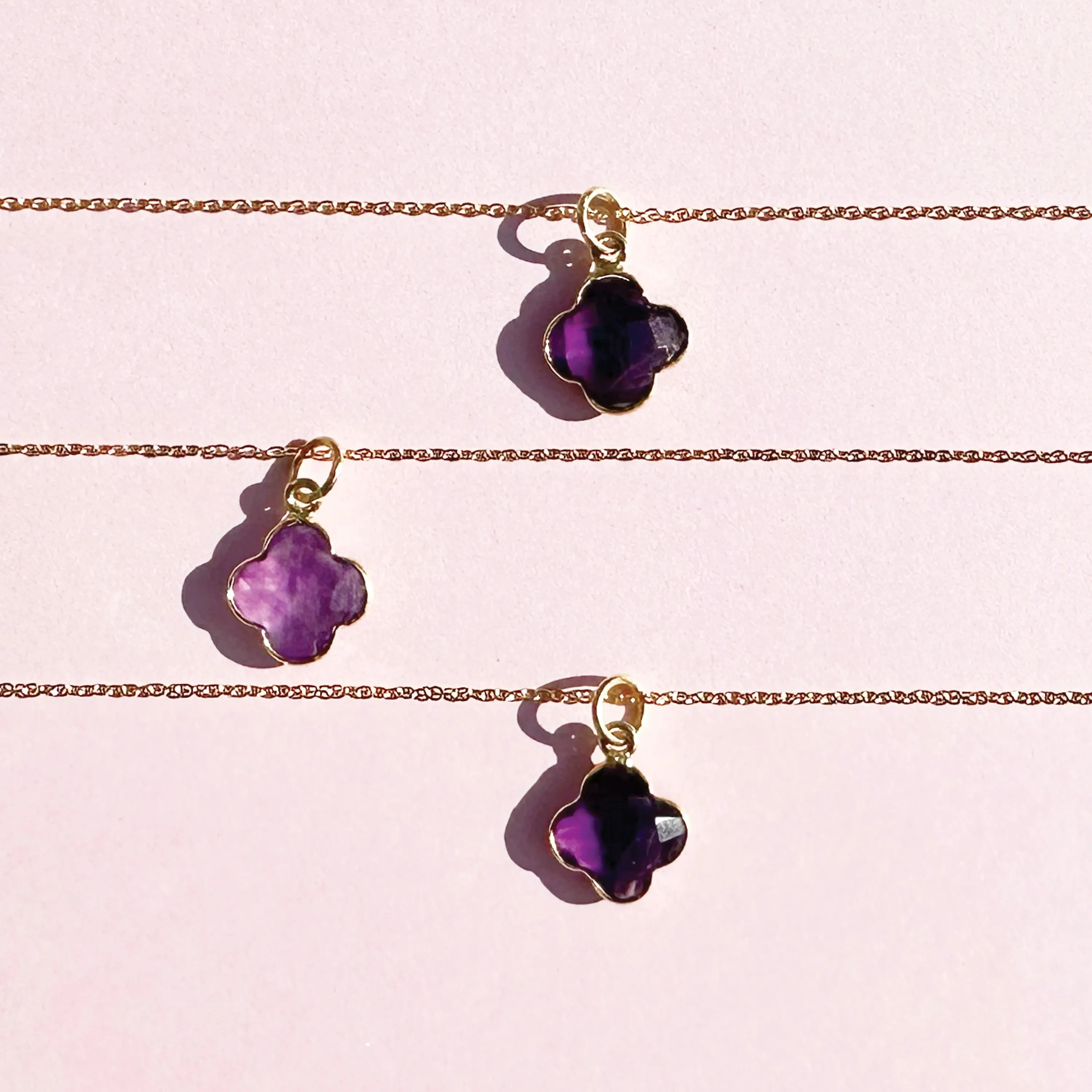 Amethyst Lucky Clover Necklace
