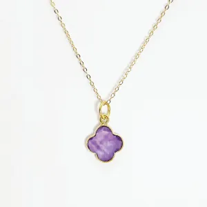 Amethyst Lucky Clover Necklace