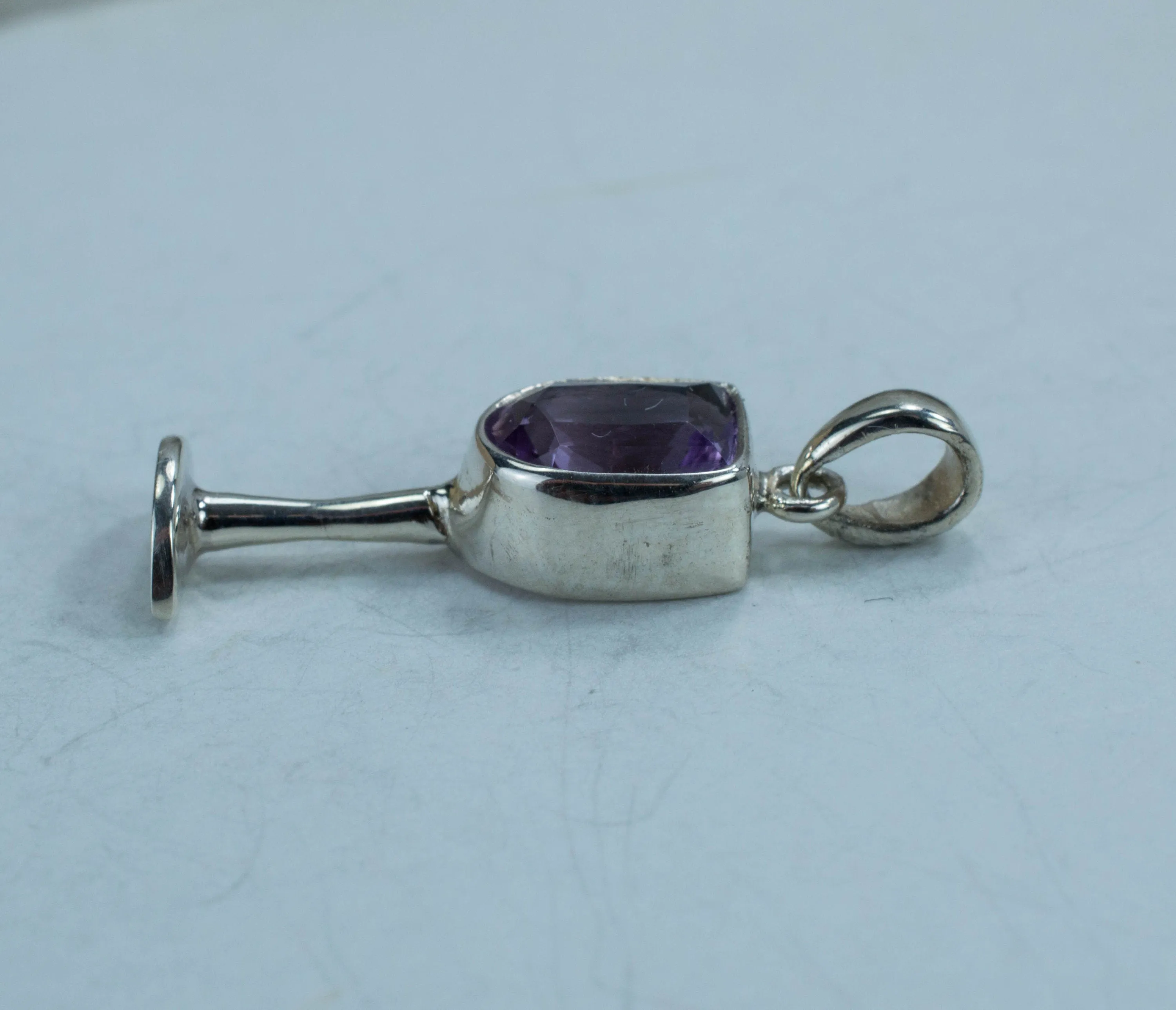 Amethyst Sterling Silver Pendant; Genuine Untreated Brazilian Amethyst; Amethyst Necklace