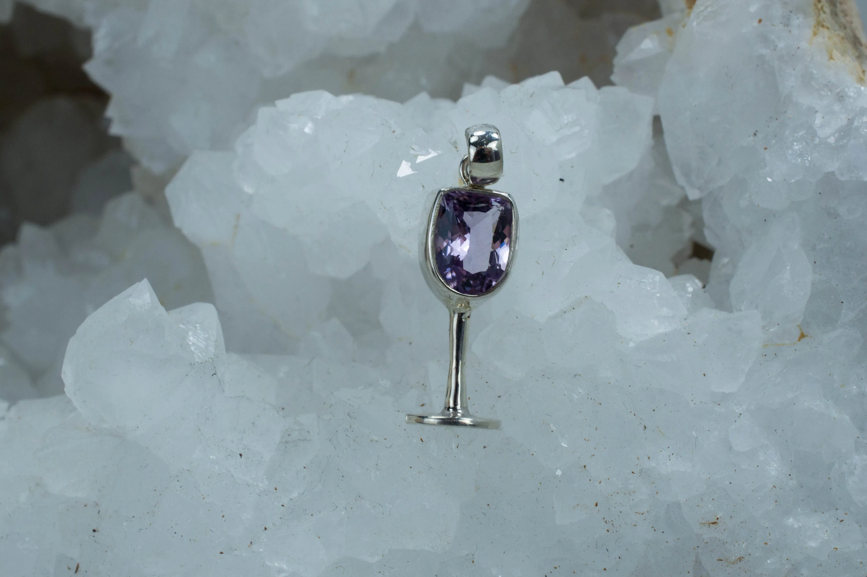 Amethyst Sterling Silver Pendant; Genuine Untreated Brazilian Amethyst; Amethyst Necklace