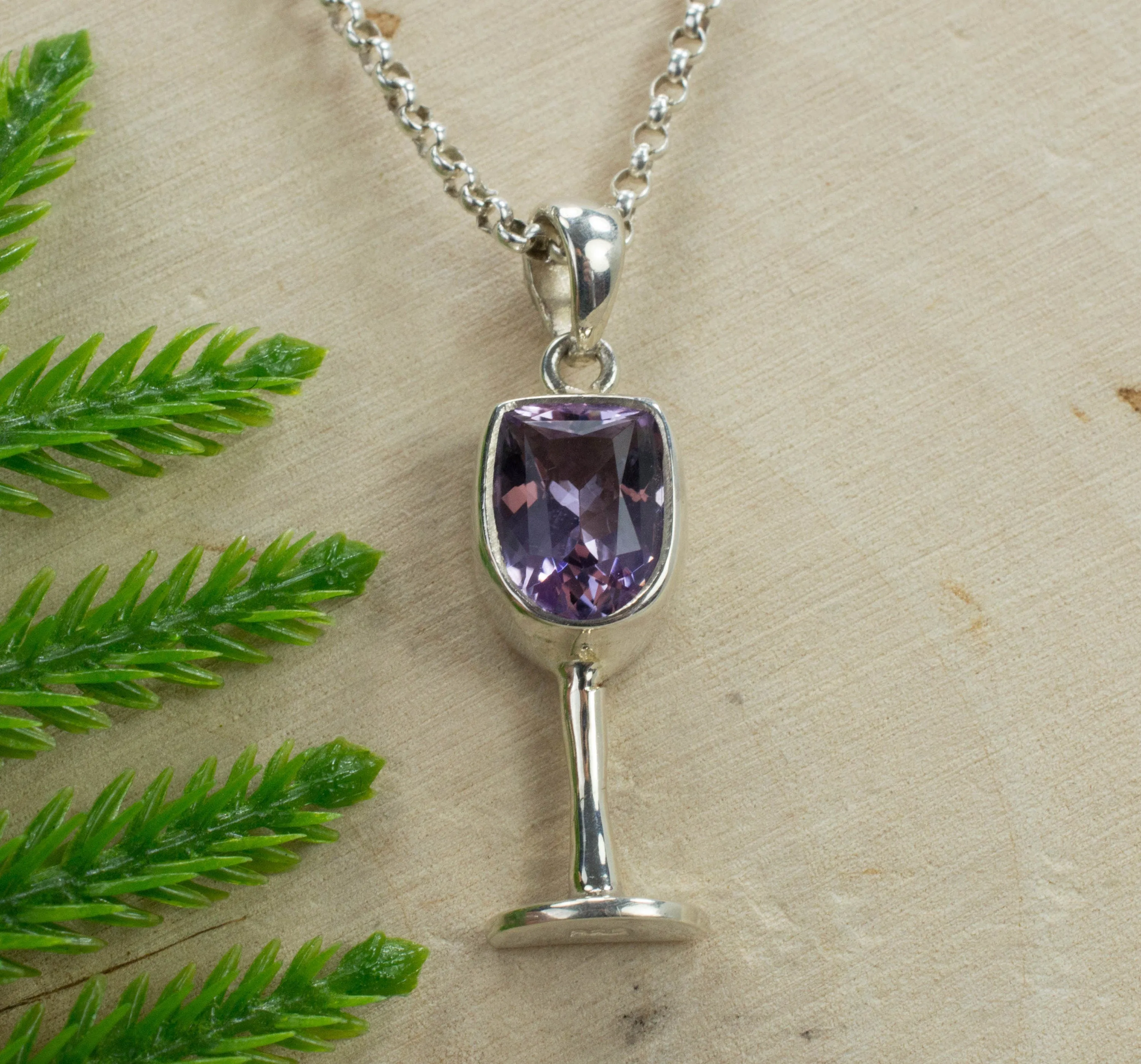 Amethyst Sterling Silver Pendant; Genuine Untreated Brazilian Amethyst; Amethyst Necklace