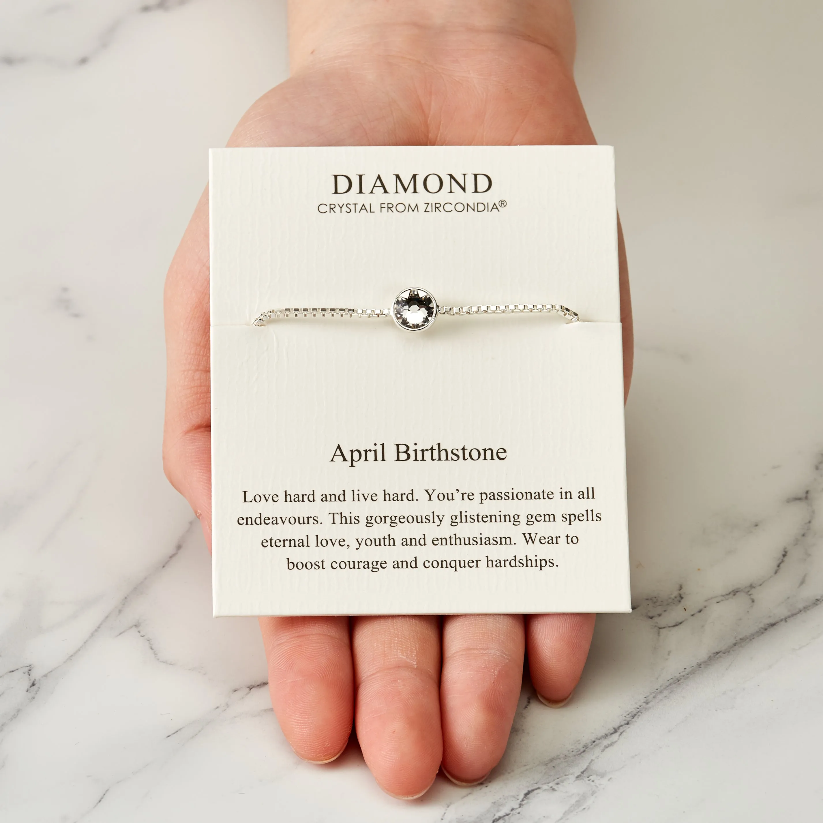 April (Diamond) Birthstone Bracelet Created with Zircondia® Crystals