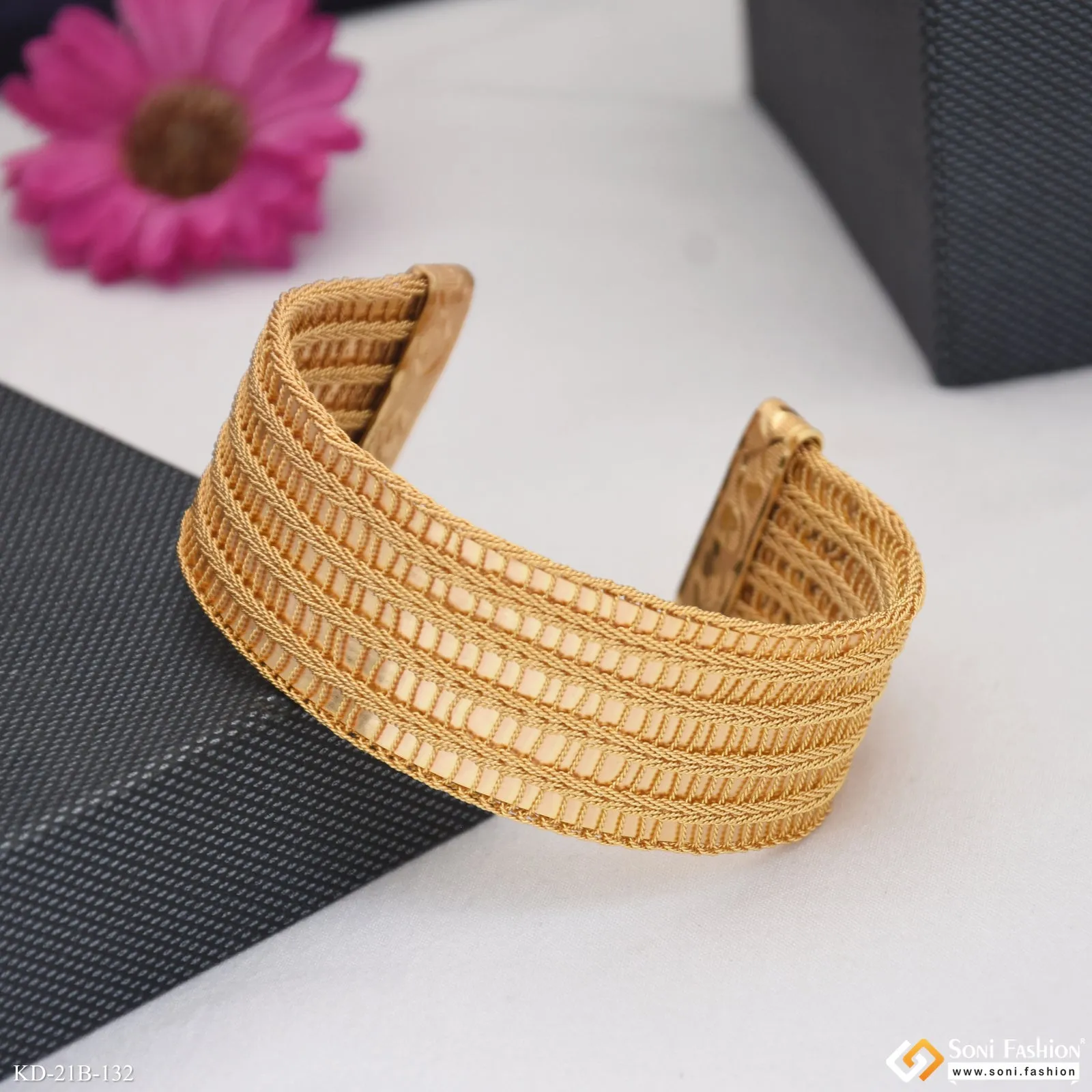 Awesome Design Gold Plated Bracelet Kada for Men - Style B132