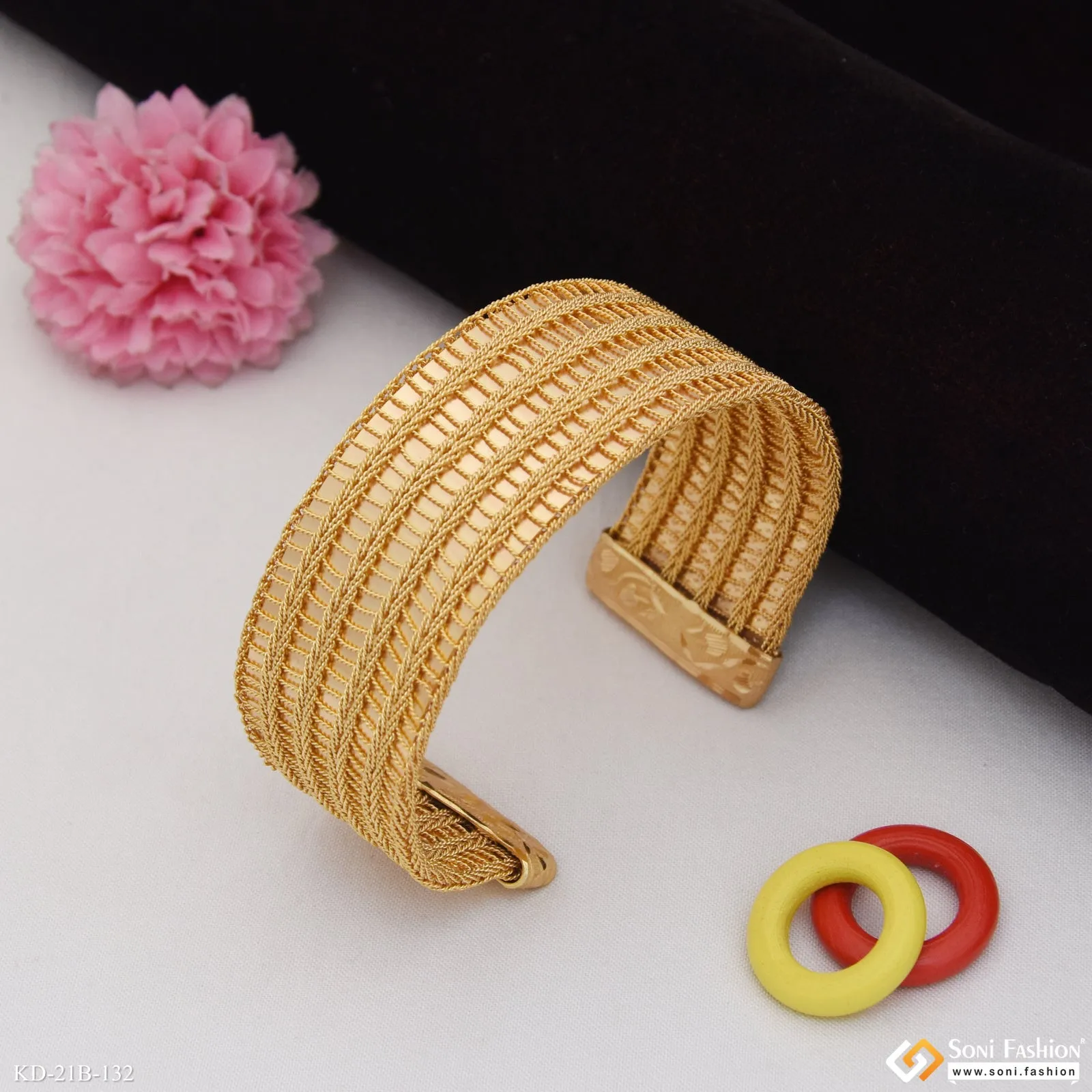Awesome Design Gold Plated Bracelet Kada for Men - Style B132