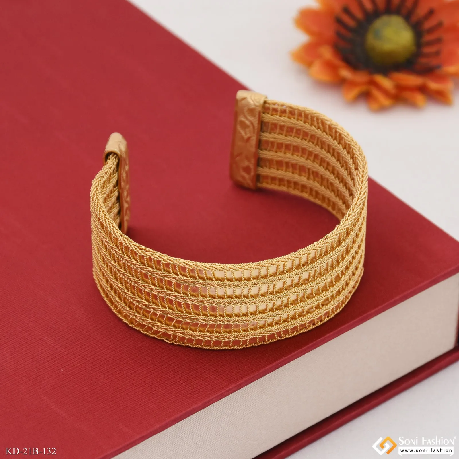Awesome Design Gold Plated Bracelet Kada for Men - Style B132