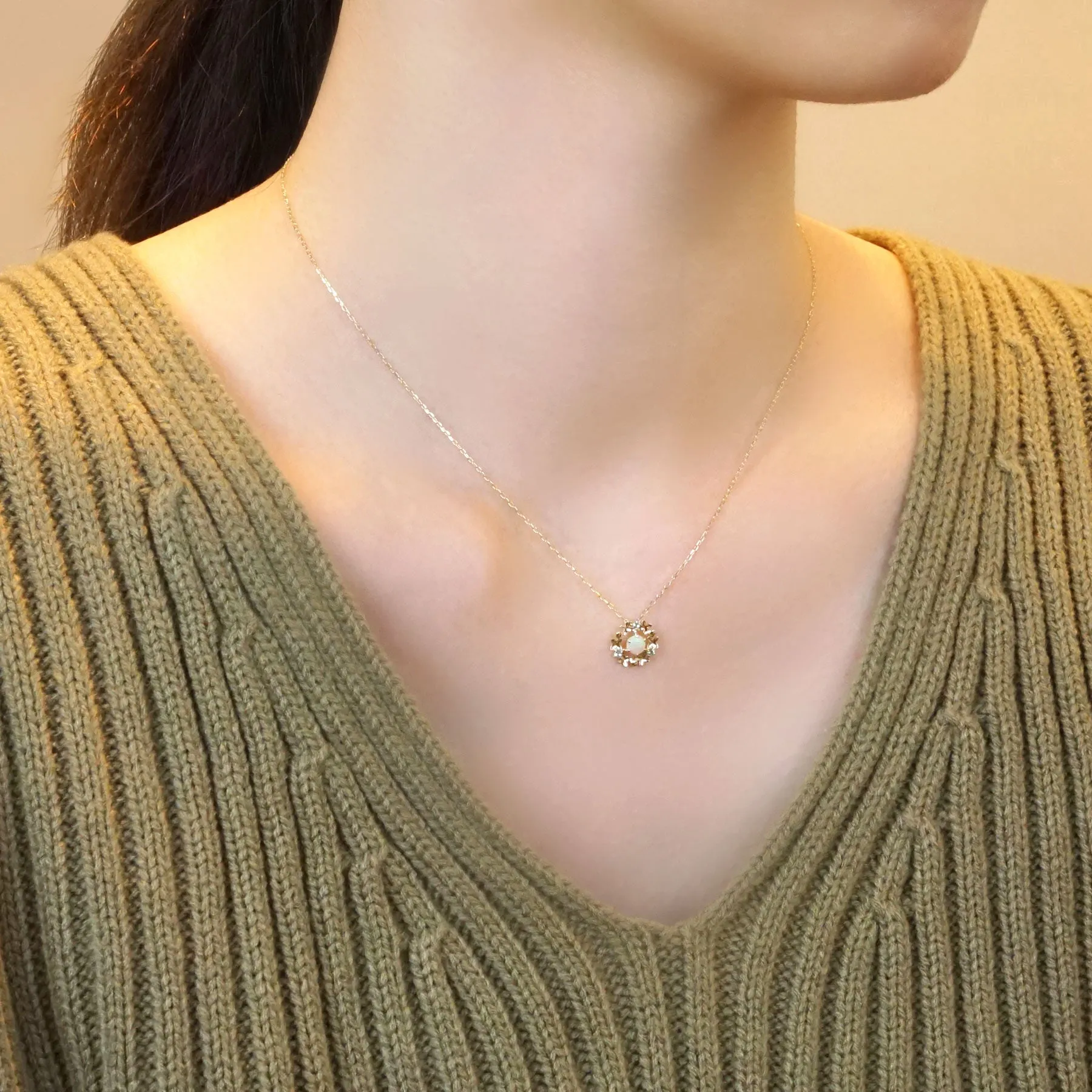 [Birth Flower Jewelry] October - Fragrant Olive Necklace (10K Yellow Gold)