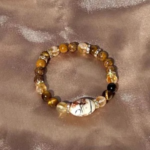 Citrine x Tiger Eye X Picture Jasper Bracelet