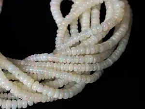 Ethiopian Opal Smooth Rondelle Beads | 3mm to 6mm | 16 Inch
