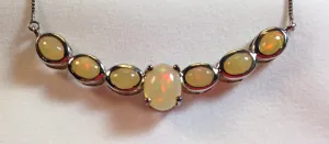 Ethiopian Opal Sterling Silver Necklace