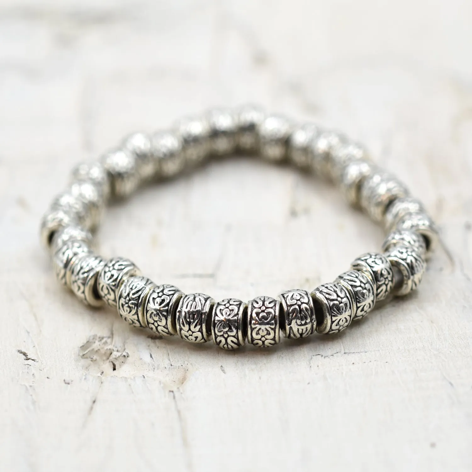 Filigree style pattern on little nugget bracelet