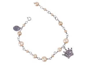 Filigree YC Bracelet - cream pearls