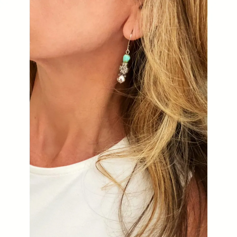 FLOWER CROSS EARRINGS