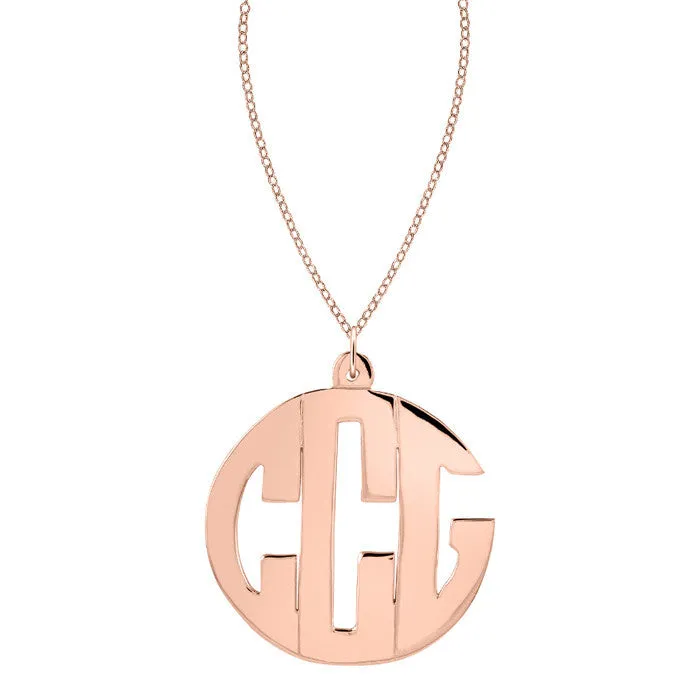Gold Block Mini Monogram Necklace-Purple Mermaid Designs