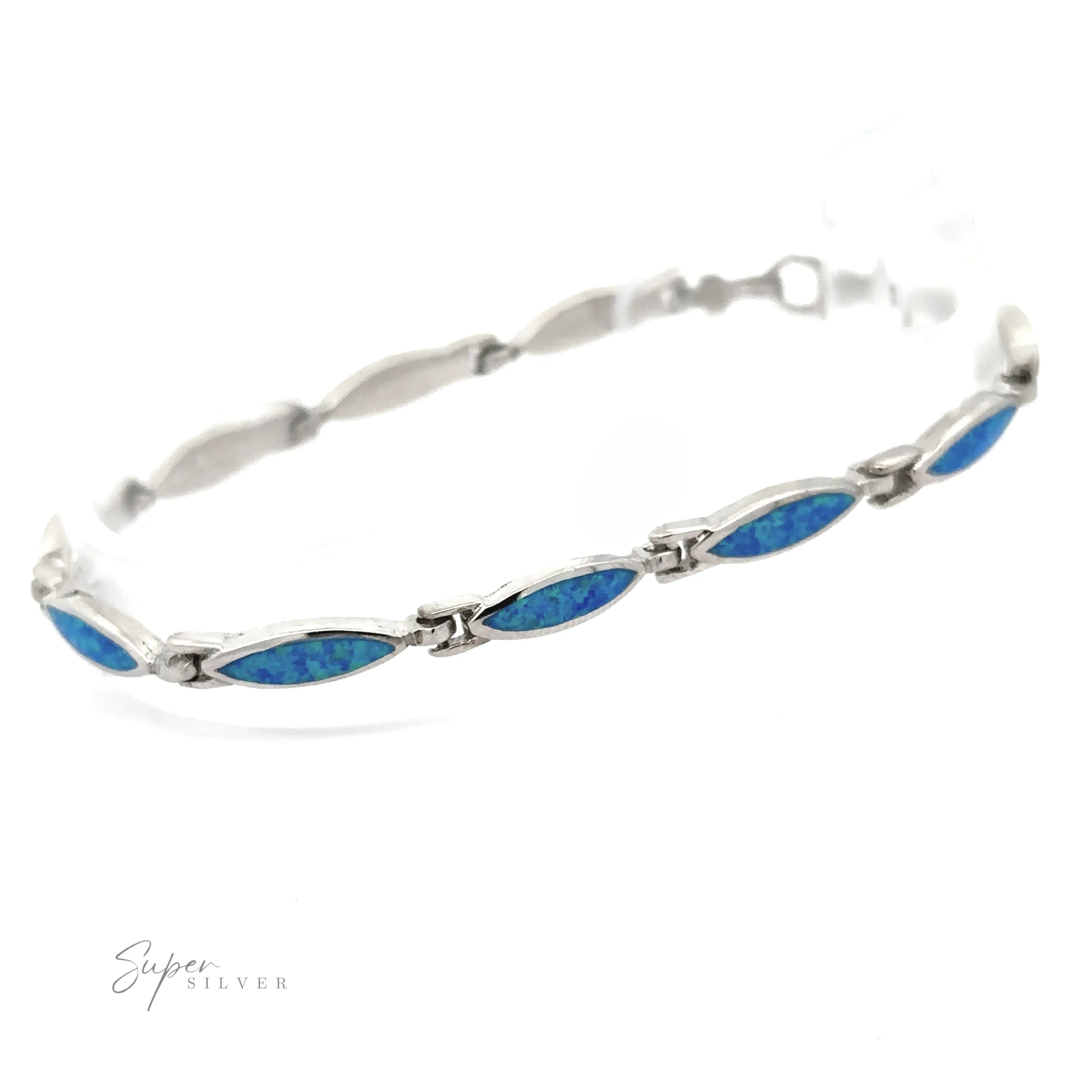 Marquise Shaped Lab-Created Opal Bracelet