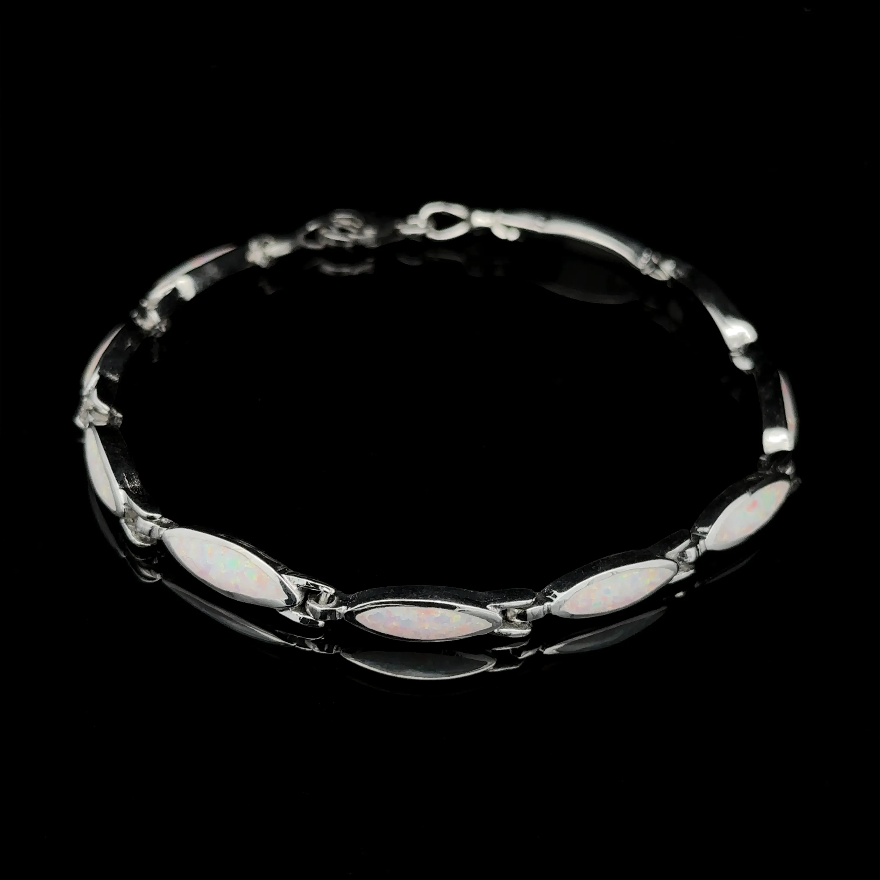 Marquise Shaped Lab-Created Opal Bracelet