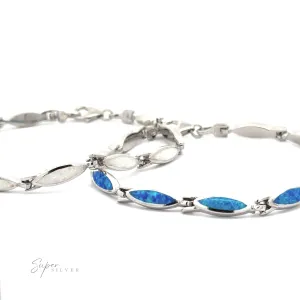 Marquise Shaped Lab-Created Opal Bracelet