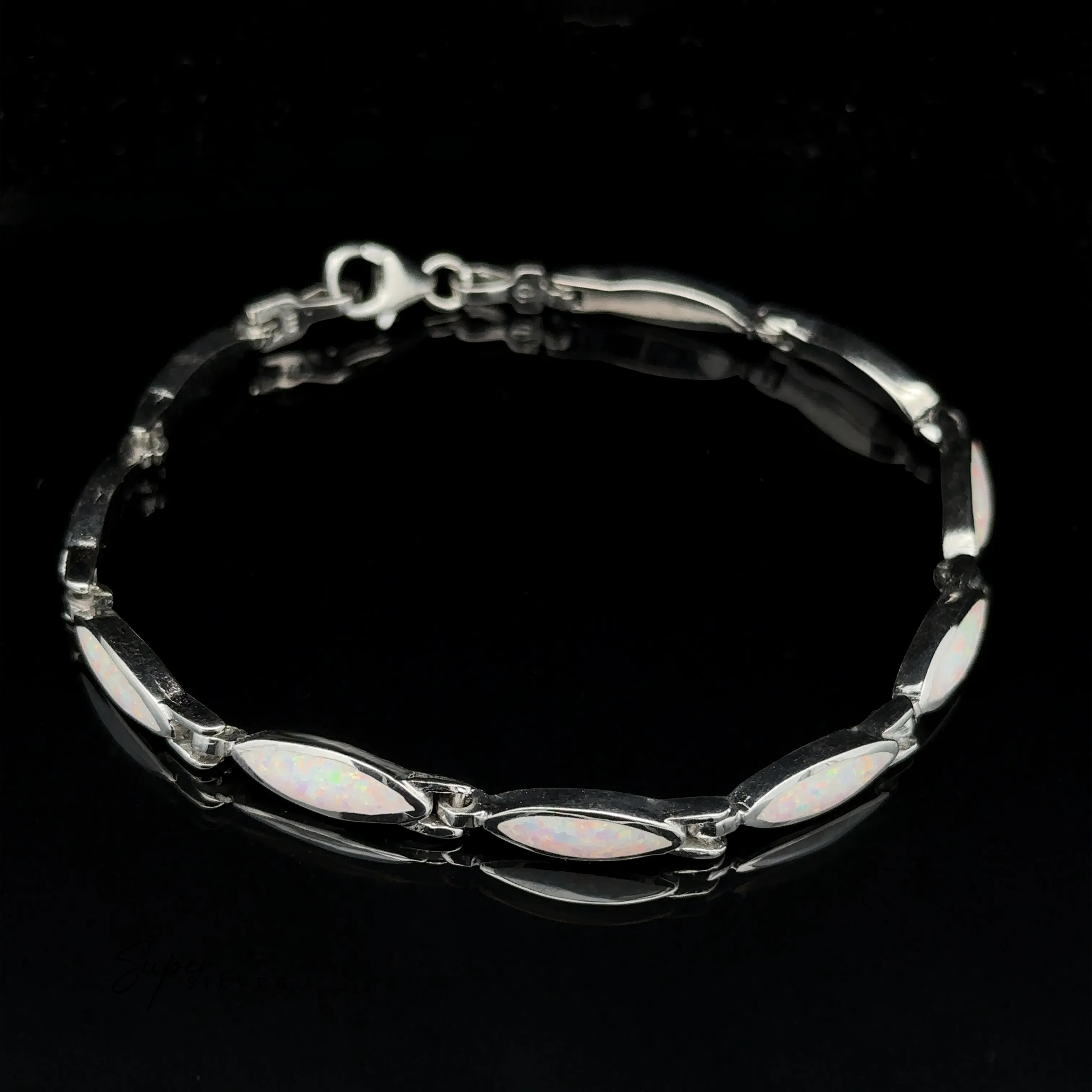 Marquise Shaped Lab-Created Opal Bracelet