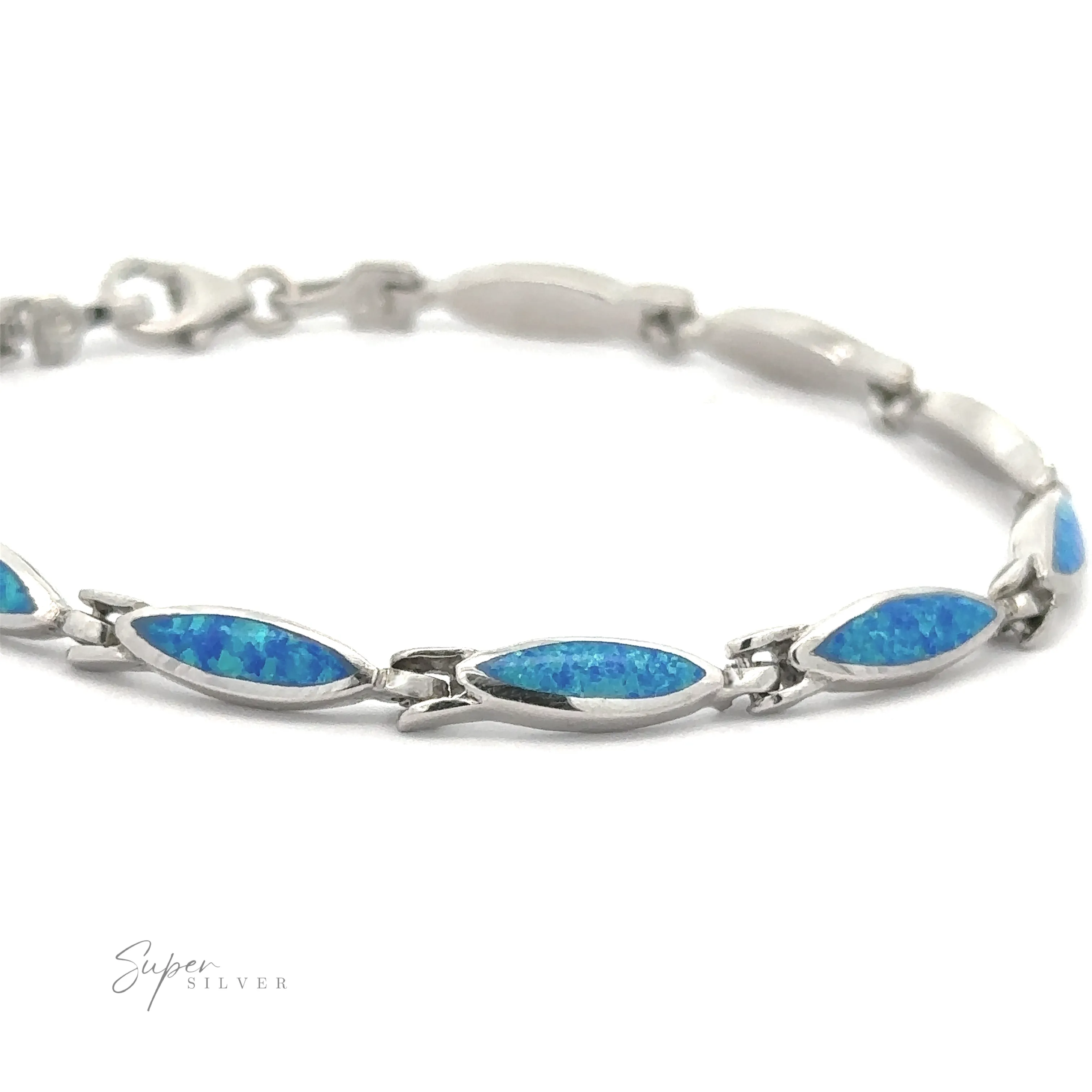 Marquise Shaped Lab-Created Opal Bracelet