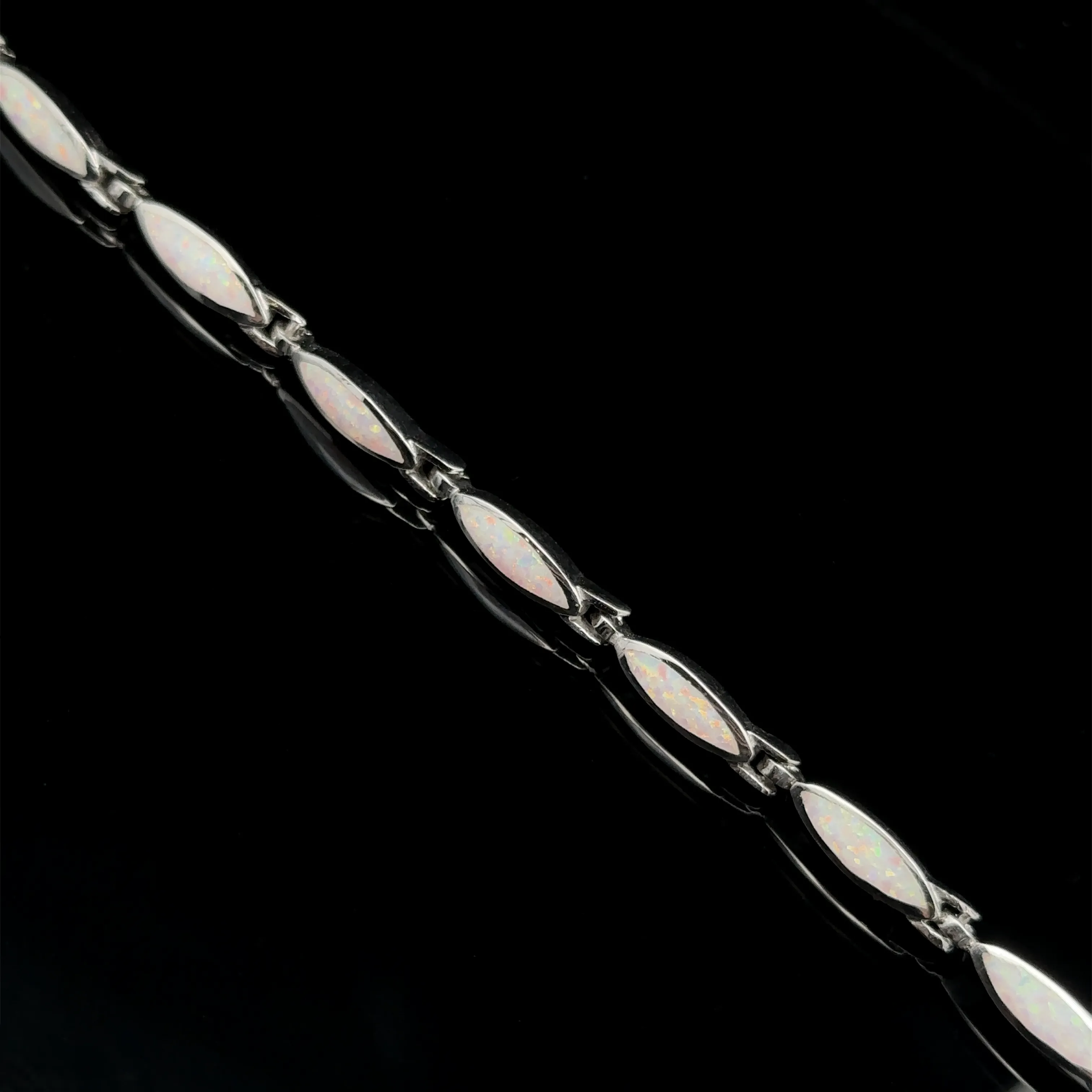 Marquise Shaped Lab-Created Opal Bracelet