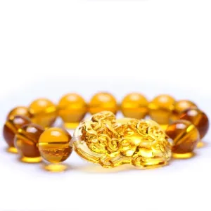 Natural Citrine Pixiu Wealth Bracelet