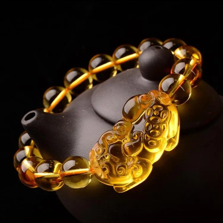 Natural Citrine Pixiu Wealth Bracelet