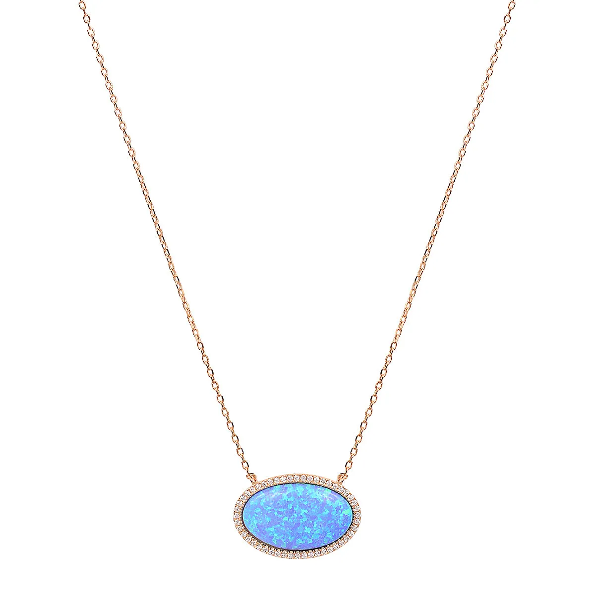 OPAL OVAL ROSE GOLD NECKLACE