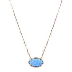 OPAL OVAL ROSE GOLD NECKLACE