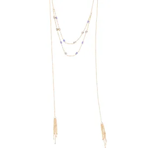 Ophelia Layered Tassel Lariat Necklace