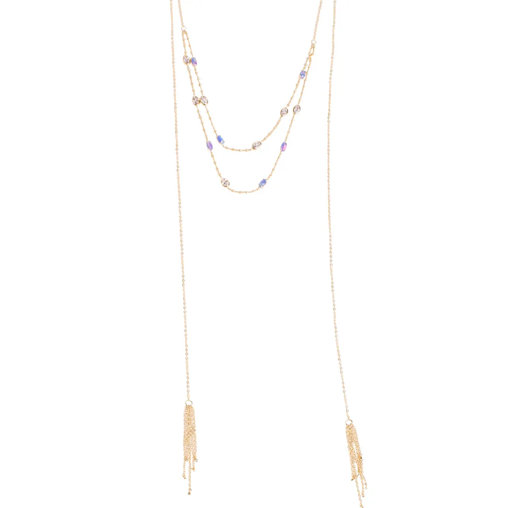 Ophelia Layered Tassel Lariat Necklace