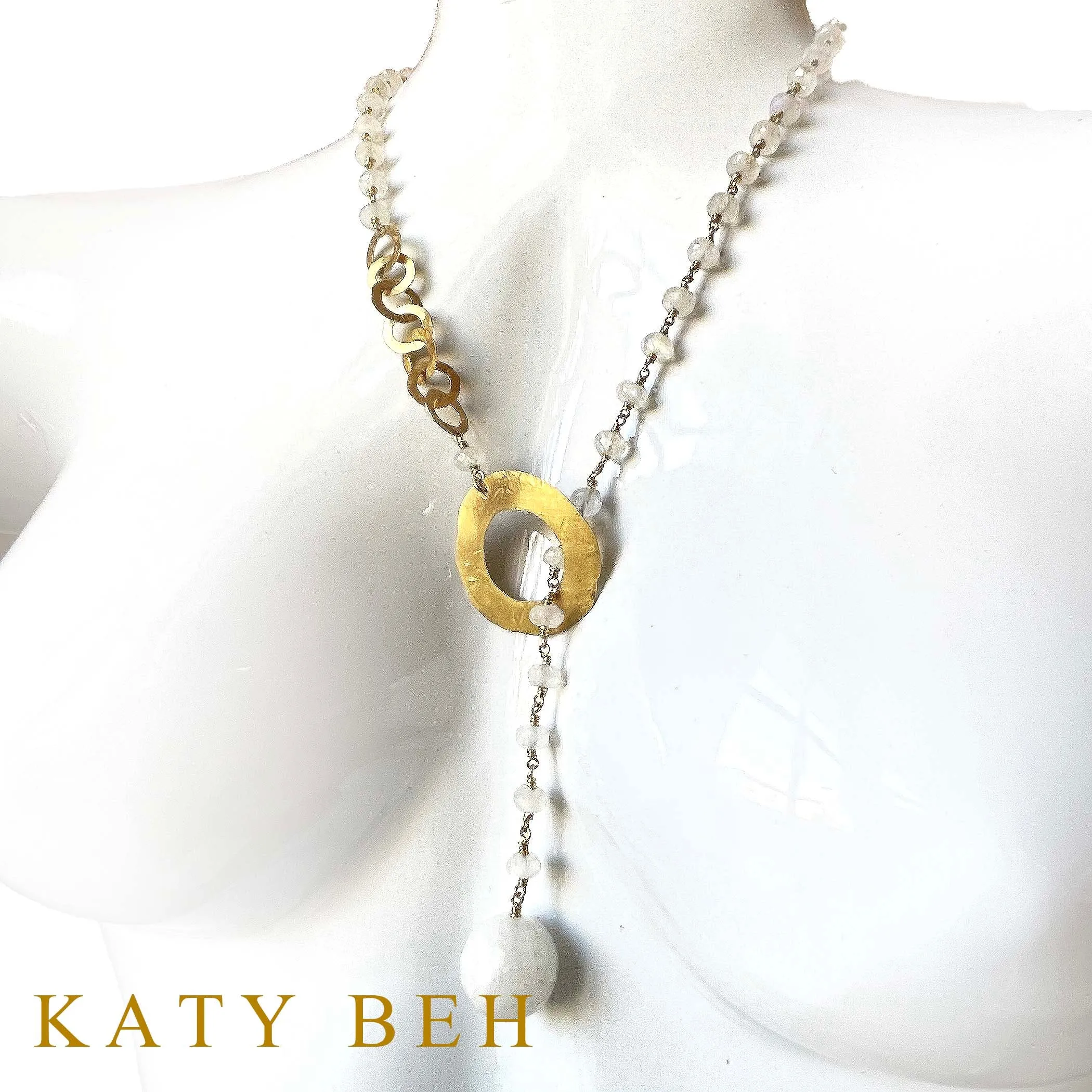 Oriana Rainbow Moonstone Necklace