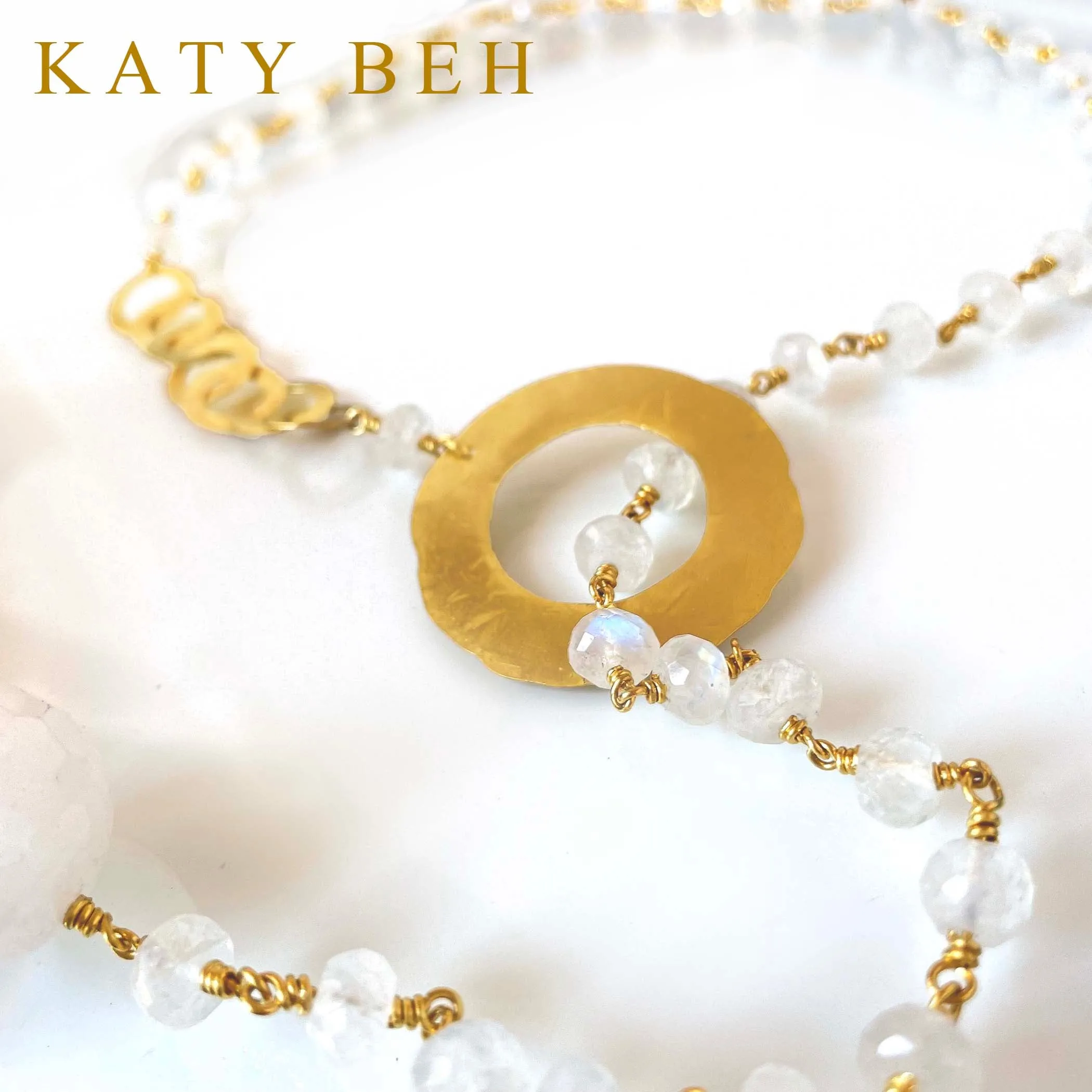 Oriana Rainbow Moonstone Necklace