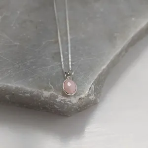 Pink Opal Oval Gemstone Necklace