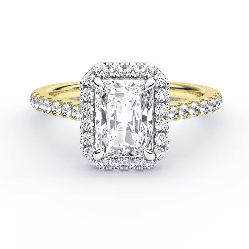 Radiant Cut Halo Pave Ring