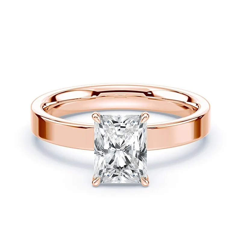 Radiant Cut Pave Prongs Wide Band