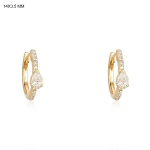 Radiant Delirious Charm Huggies Earrings