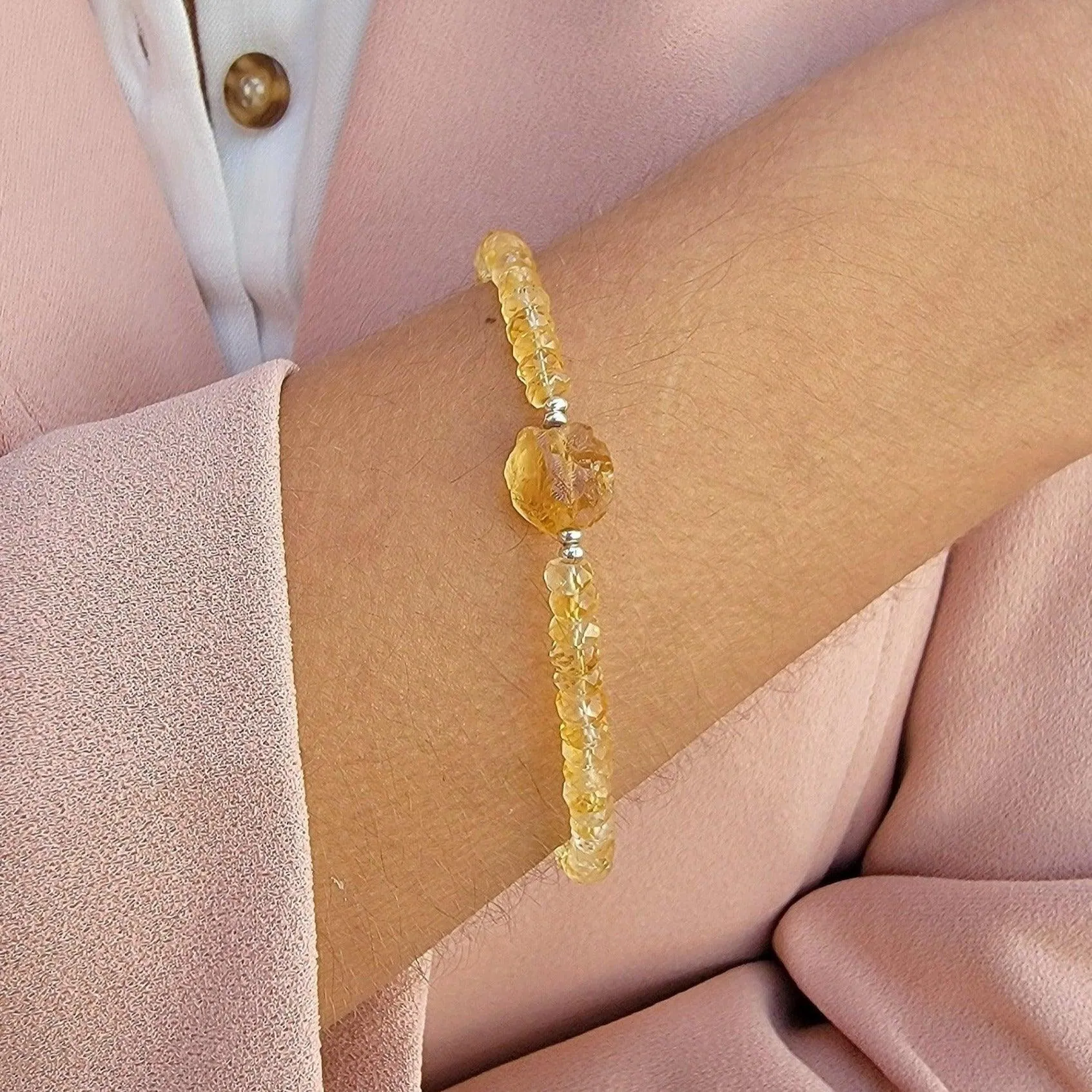 Raw Citrine Strand Bracelet