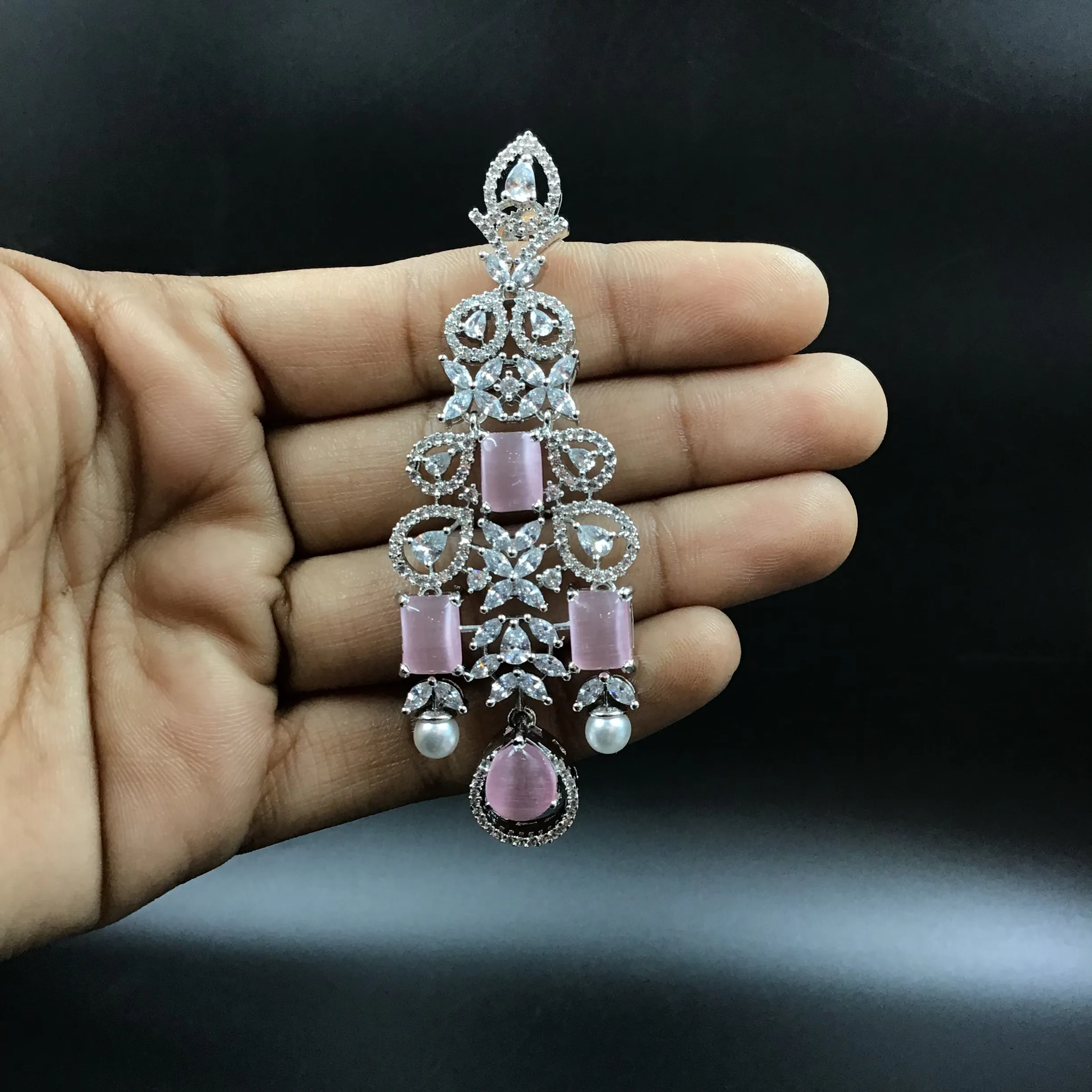 Round Neck Zircon/AD Necklace Set 7331-68