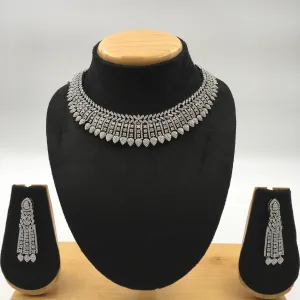 Round Neck Zircon/AD Necklace Set 7359-34