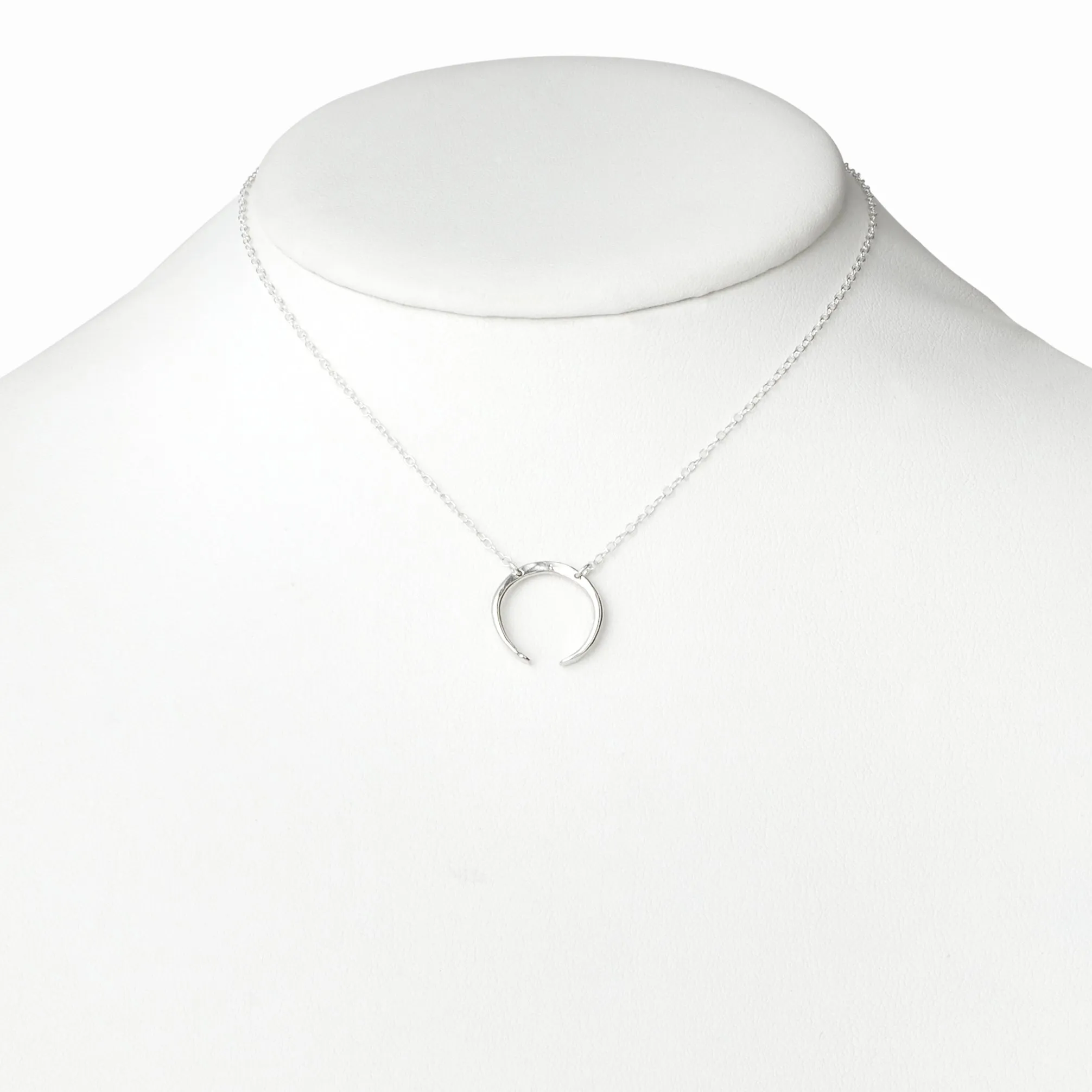 Silver Crescent Moon Necklace