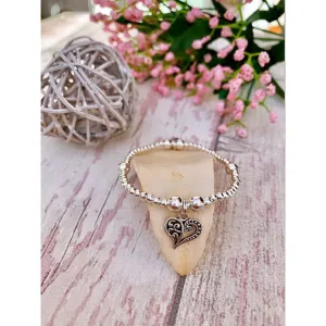 Small Filigree Heart Stacker Bracelet