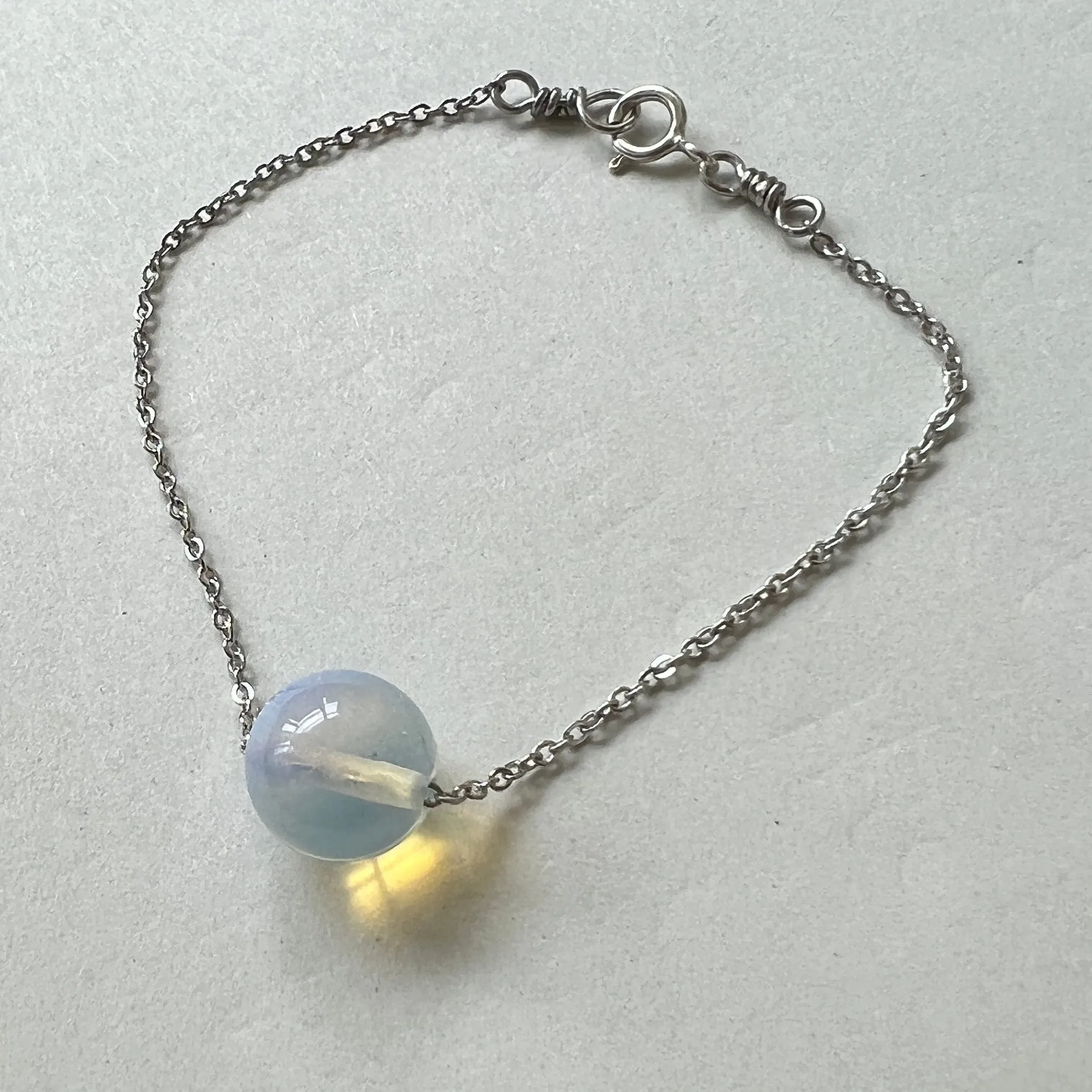 Synthetic Opal Bracelet Minimal Style