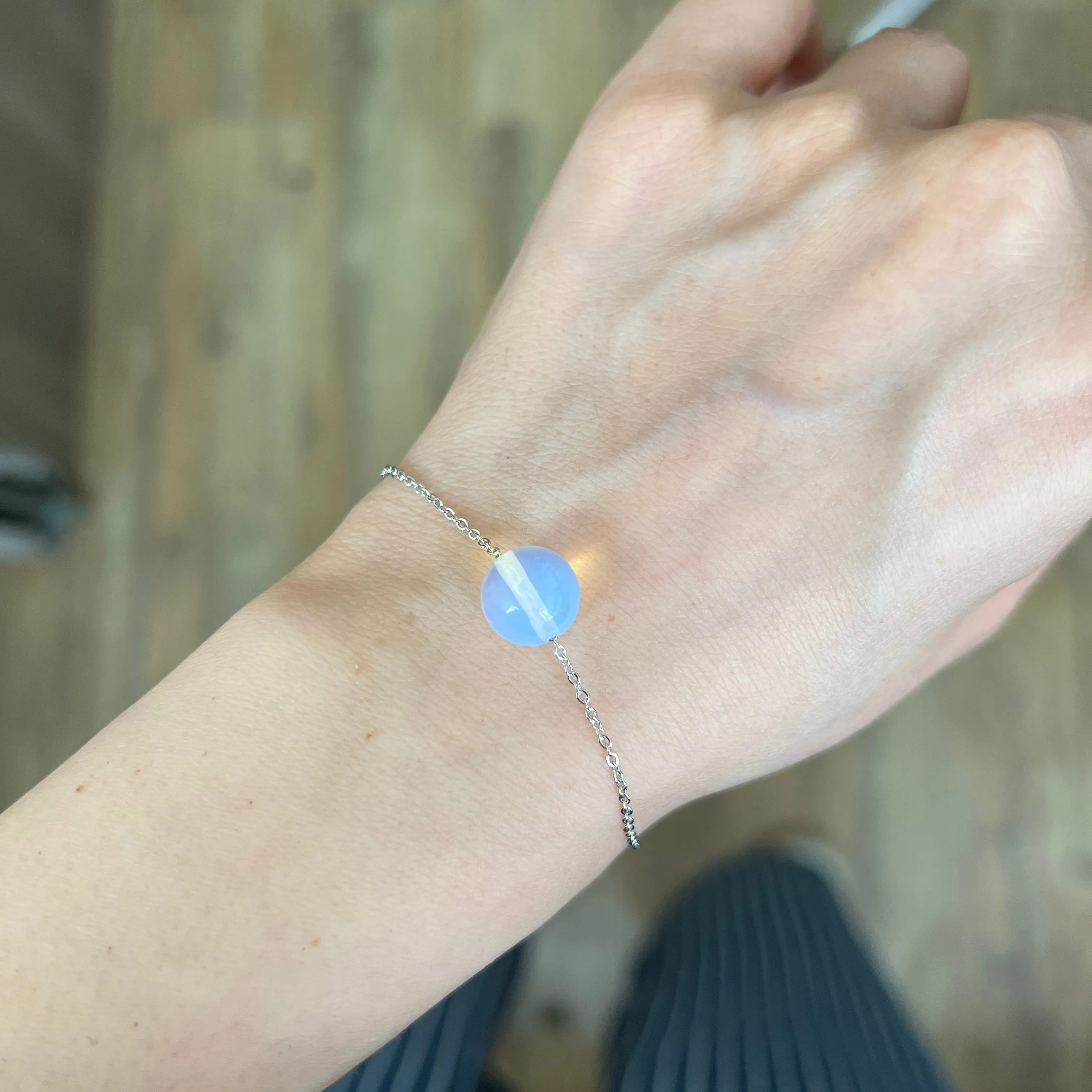 Synthetic Opal Bracelet Minimal Style
