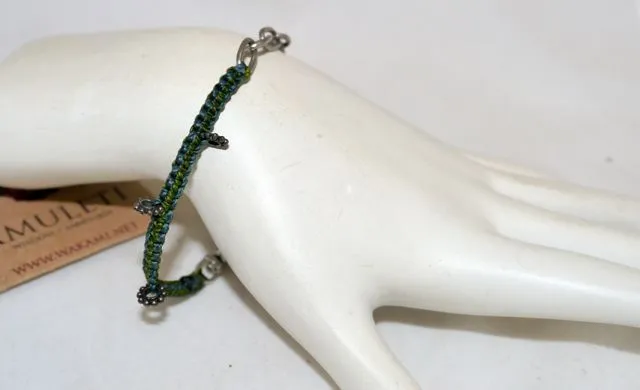 Wakami Fair Trade Amuleti Wisdom Macrame and Chain Bracelet
