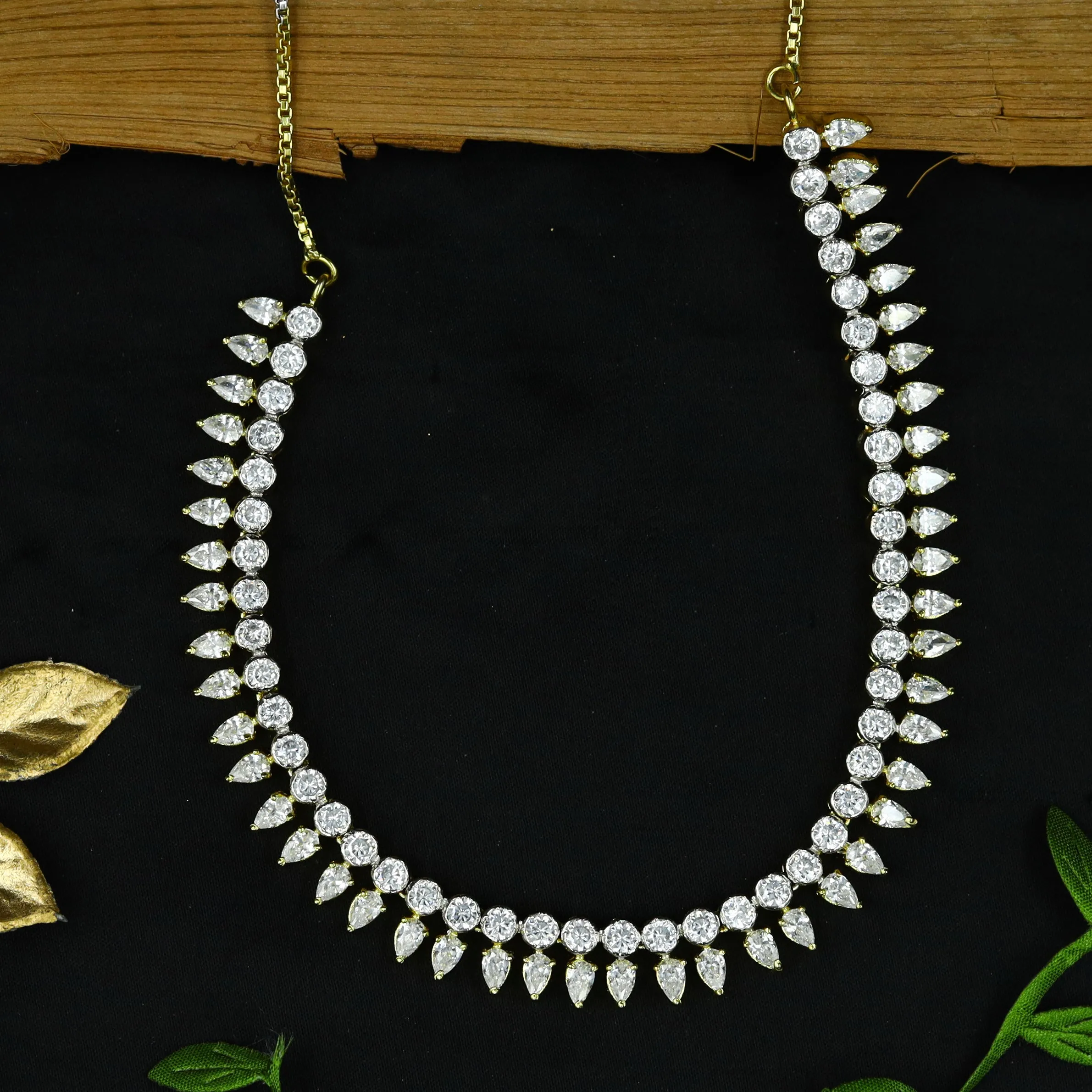 White Zircon/AD Necklace Set 2424-6489
