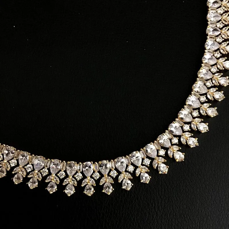 White Zircon/AD Necklace Set 9395-4201